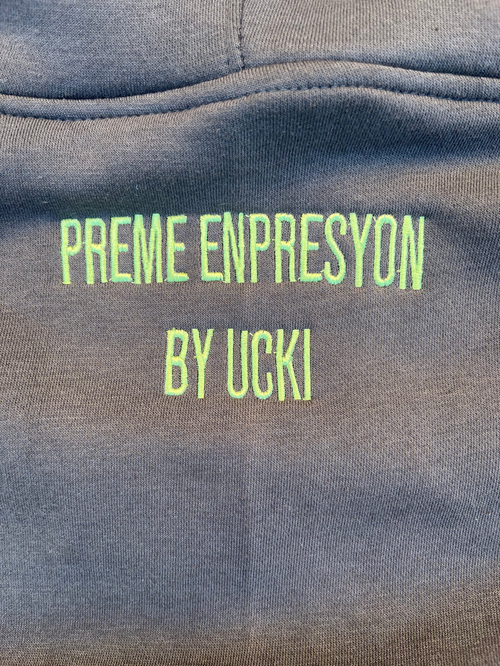 "PREME ENPRESYON" Grey hoodie